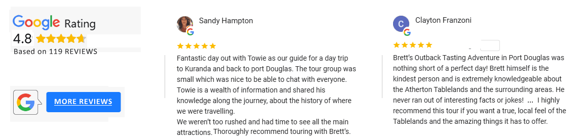 Kuranda Tours Google Reviews